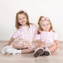 Load image into Gallery viewer, Lil Sis Embroidered Patch Short Sleeve Romper - Family Fun