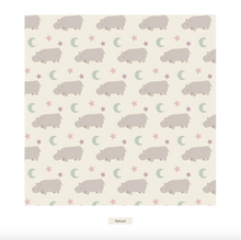Load image into Gallery viewer, Print Layette Ruffle Footie With 2 Way Zipper - Natural Hippo