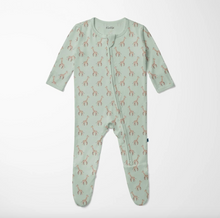 Load image into Gallery viewer, Print Footie With 2 Way Zipper - Aloe Giraffe