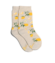 Load image into Gallery viewer, Kids Socks That Plant Trees Beige Lemons
