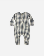 Load image into Gallery viewer, Long Sleeve Woven Jumpsuit Navy Check