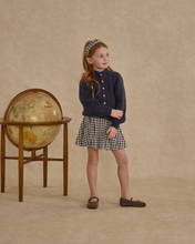 Load image into Gallery viewer, Pleated Mini Skirt Navy Check