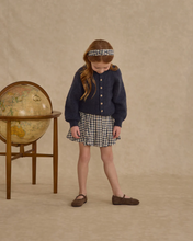 Load image into Gallery viewer, Pleated Mini Skirt Navy Check