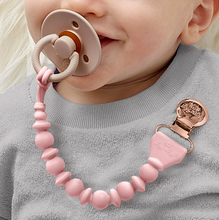 Load image into Gallery viewer, Sweetie Strap Silicone One-Piece Pacifier Clips Pink Beaded