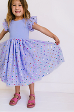 Load image into Gallery viewer, Olivia Dress In Purple Confetti