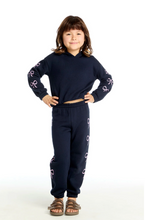 Load image into Gallery viewer, Semi Cropped Shirred Stormy Bows Hoodie Pullover