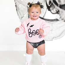 Load image into Gallery viewer, Boo Bat Halloween Knit Sweater Pink