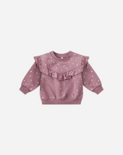 Load image into Gallery viewer, Ruffle Fleece Sweatshirt - Polka Dots