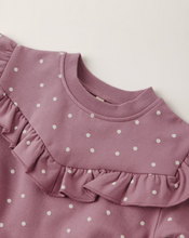 Load image into Gallery viewer, Ruffle Fleece Sweatshirt - Polka Dots