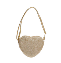 Load image into Gallery viewer, Love Heart Gold Glitter Bag
