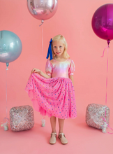 Load image into Gallery viewer, Diana Dress in Pink Confetti Lamè