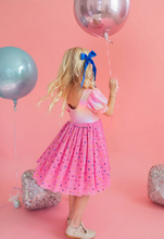 Load image into Gallery viewer, Diana Dress in Pink Confetti Lamè