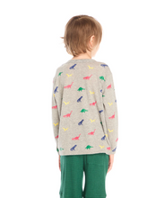 Load image into Gallery viewer, Multi Dinos 3/4 Length T-Shirt - Streaky Grey