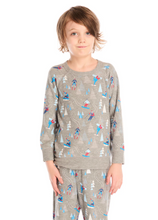 Load image into Gallery viewer, Allover Ski Slope Light Weight Sweatshirt - Grey