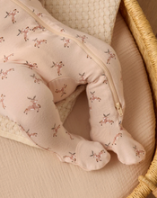 Load image into Gallery viewer, Bamboo Zip Footie - Reindeer