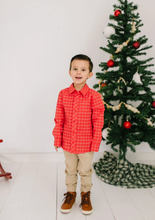 Load image into Gallery viewer, Boys Button Down in Red Picnic Plaid