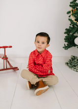 Load image into Gallery viewer, Boys Button Down in Red Picnic Plaid