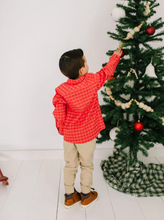 Load image into Gallery viewer, Boys Button Down in Red Picnic Plaid