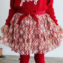 Load image into Gallery viewer, Christams Plaid Bow Tiered Tutu