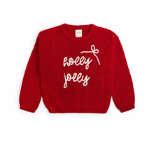 Load image into Gallery viewer, Holly Jolly Bow Christmas Knit Sweater