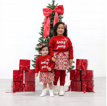 Load image into Gallery viewer, Holly Jolly Bow Christmas Knit Sweater