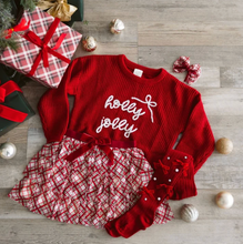 Load image into Gallery viewer, Holly Jolly Bow Christmas Knit Sweater