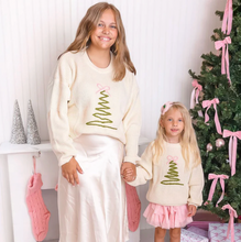 Load image into Gallery viewer, Coquette Christmas Tree Knit Sweater