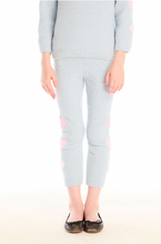Load image into Gallery viewer, Fleece Jogger Pants With Pink Hearts - Snowflake Blue
