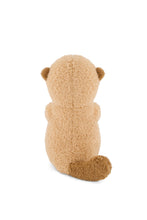 Load image into Gallery viewer, Back view of Ollie the Otter plush, showing textured cocoa-colored fur, small rounded ears, and a curved brown tail.