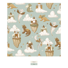 Load image into Gallery viewer, Print Footie w/2 Way Zipper - Aloe Castles & Clouds