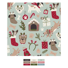 Load image into Gallery viewer, Print Footie With 2 Way Zipper - Aloe Christmas Dogs