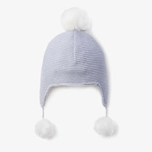Load image into Gallery viewer, Aviator Hat Pom - Blue 3-9M