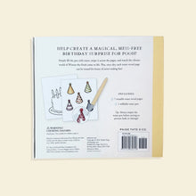 Load image into Gallery viewer, Back cover of Pooh’s Birthday Surprise, showing water reveal instructions, sample activity pages, and included contents.