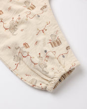 Load image into Gallery viewer, Henley Jumpsuit in Kitties, detail of the cuffed ankle