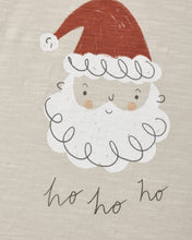 Load image into Gallery viewer, Long Sleeve Tee in Santa, cream, close-up of the Santa ho ho ho graphic