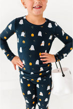 Load image into Gallery viewer, Kids Bamboo Pajamas - Halloween Charcoal