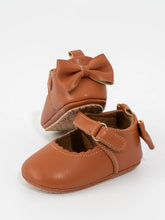 Load image into Gallery viewer, Scalloped Heel Bows Mary Jane Baby Shoes - Brown