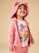 Load image into Gallery viewer, Cat Ears Velour Hoodie - Mauve Glow