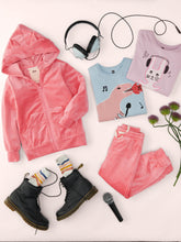 Load image into Gallery viewer, Cat Ears Velour Hoodie - Mauve Glow