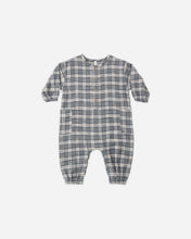 Load image into Gallery viewer, Relaxed Woven Jumpsuit in Winter Plaid, front view laid flat