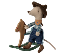 Load image into Gallery viewer, Cowboy Mouse On Rocking Horse, Little Brother