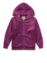 Load image into Gallery viewer, Cat Ears Velour Hoodie - Cosmic Berry