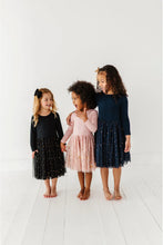 Load image into Gallery viewer, Kids Party Dress - Girls Navy Tulle Holiday Dress - Esme