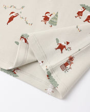 Load image into Gallery viewer, Organic Long Sleeve PJ Set in Gnome Village, close-up of the gnome print