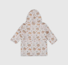 Load image into Gallery viewer, Forest Animals Baby Bathrobe (Organic Jersey) Off-White