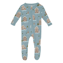 Load image into Gallery viewer, Print Footie With 2 Way Zipper - Stormy Sea Gingerbread Town