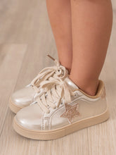 Load image into Gallery viewer, Holographic Sparkle Star Sneaker - Gold