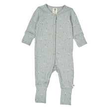 Load image into Gallery viewer, Stars Rib Bodysuit With Feet - Jasmin Blue