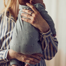 Load image into Gallery viewer, Stars Rib Bodysuit With Feet - Jasmin Blue