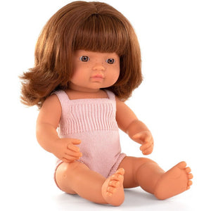 Colorful Doll Caucasian Redhead Girl - Pink Romper